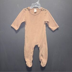 Kate Quinn 6-9m Organic Cotton Brown Footie Sleeper Pajamas